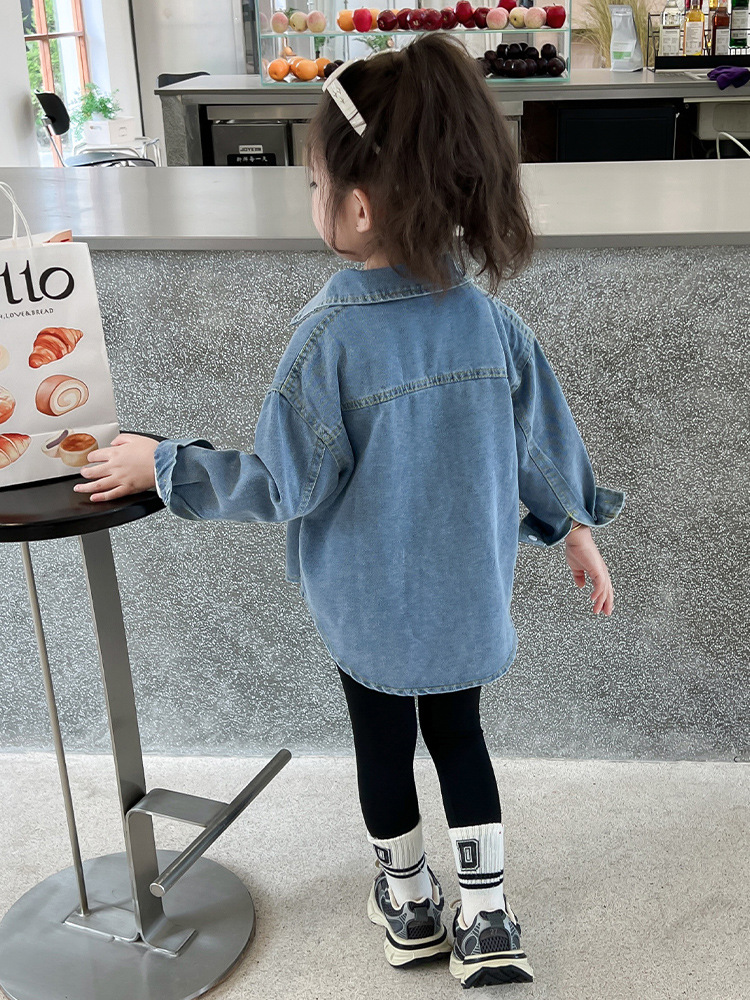 Camisas de vaqueros delgadas de primavera y otoño para niños 2024 nuevas camisas de otoño para bebés