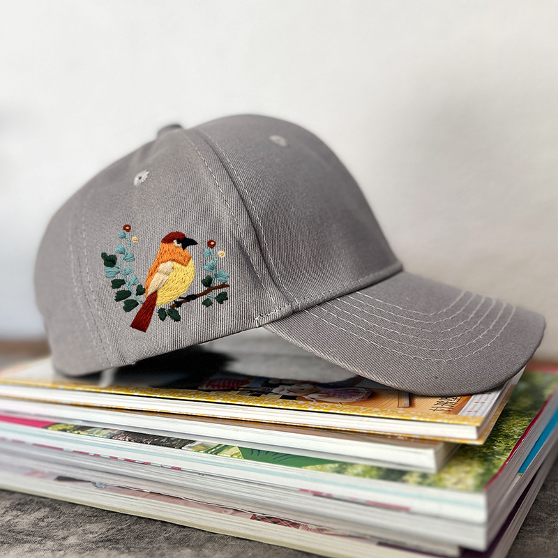 Hecho a mano sombrero hombres y mujeres bordado DIY producción material paquete Lu bordado regalo creativo para novio sol sombrero