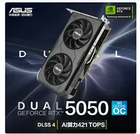 Видеокарта ASUS DUAL-RTX5050-O8G Snow Leopard, 8 ГБ GDDR6, двойной вентилятор, 2 слота