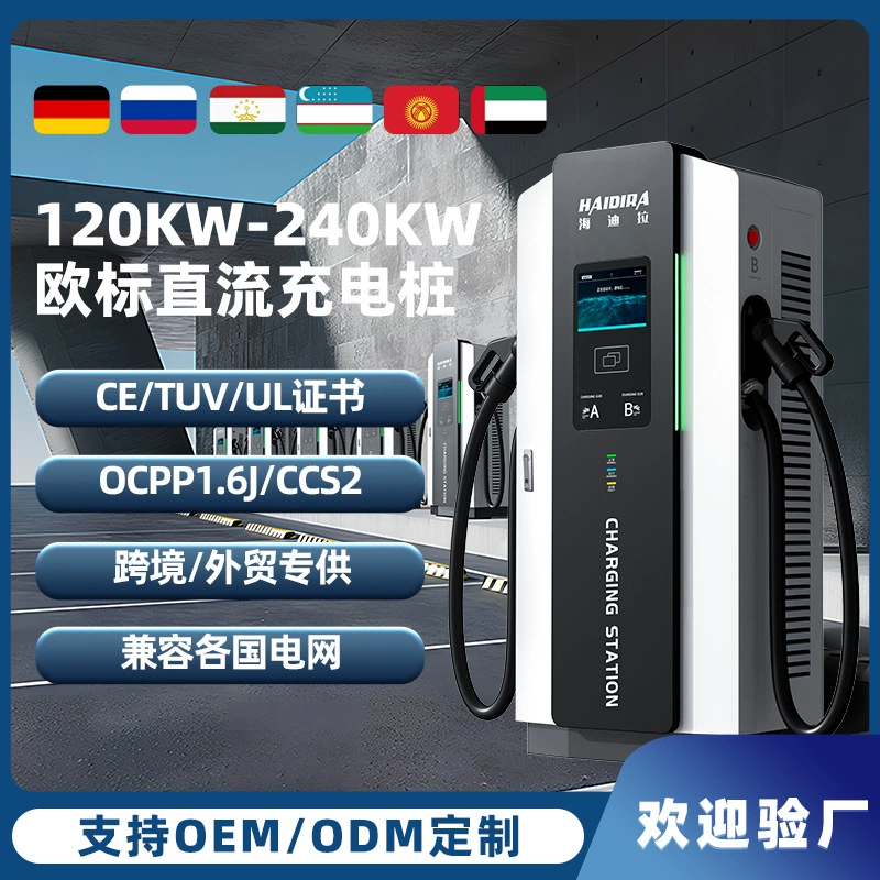 Зарядная станция для электромобилей 120/240 кВт, быстрая зарядка, европейский стандарт OCPP, двухгунная обработка, индивидуальная настройка, CE, трансграничная поставка