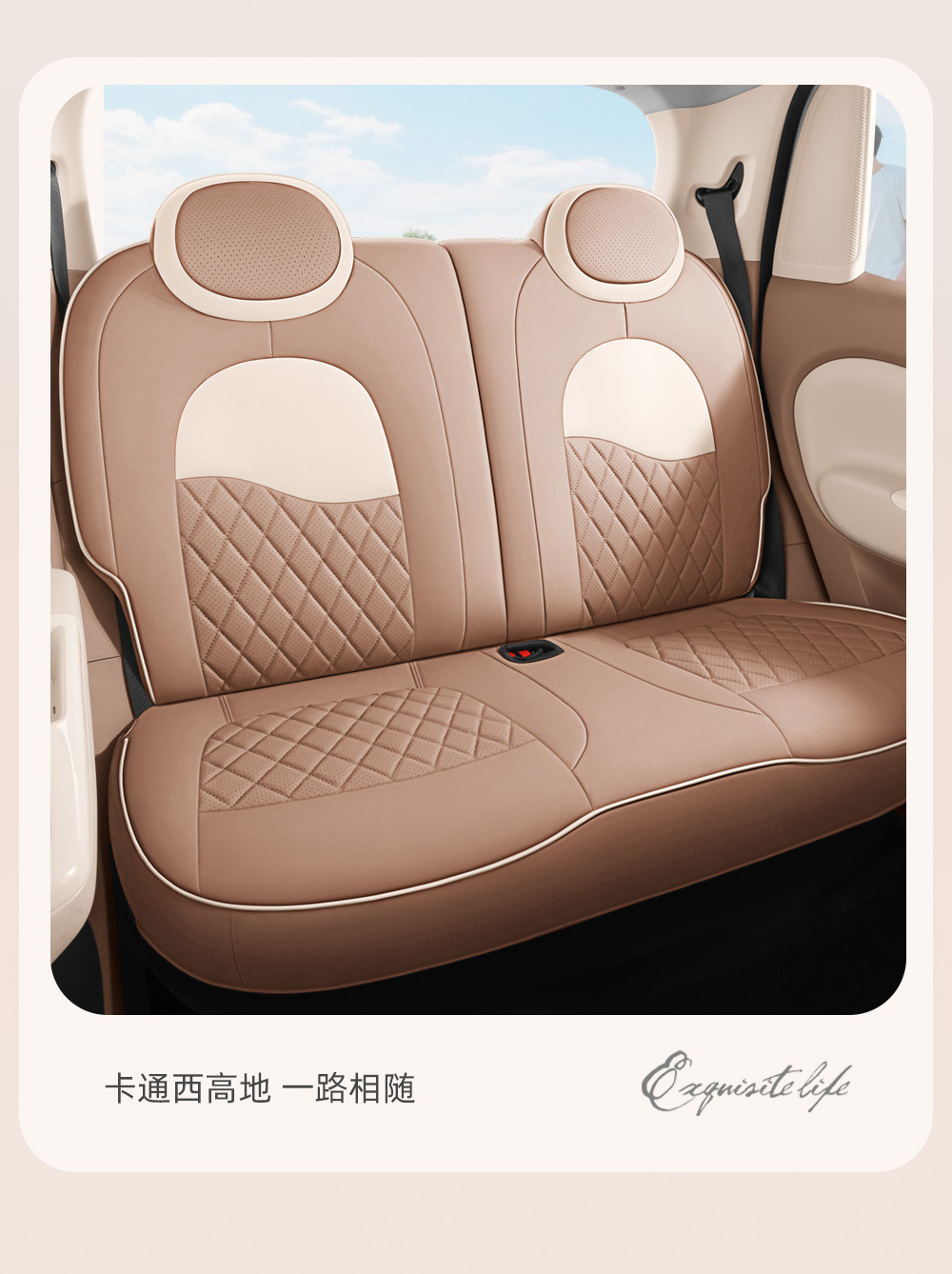 Specially Designed for Wuling Hongguang Mini Four-Door Full-Cover Seat Covers, Miniev Mini Car Seat Covers with Cartoon Interior Design