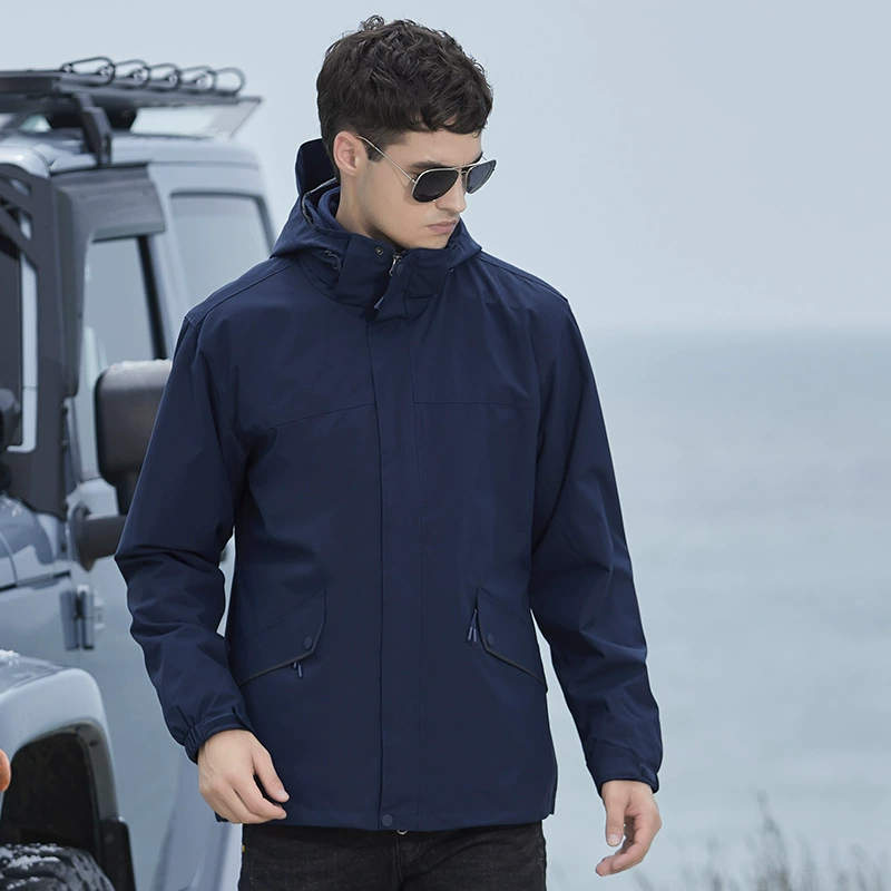 88001 уличная одежда для альпинизма, модная утолщенная подкладка на флисовой подкладке, Съемная куртка, мужской костюм «Три в одном» из двух частей