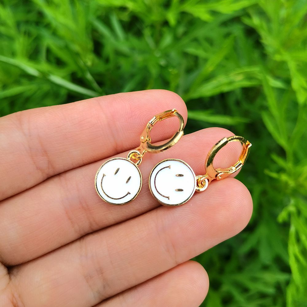 wholesale jewelry smiley color pendant earrings Nihaojewelry
