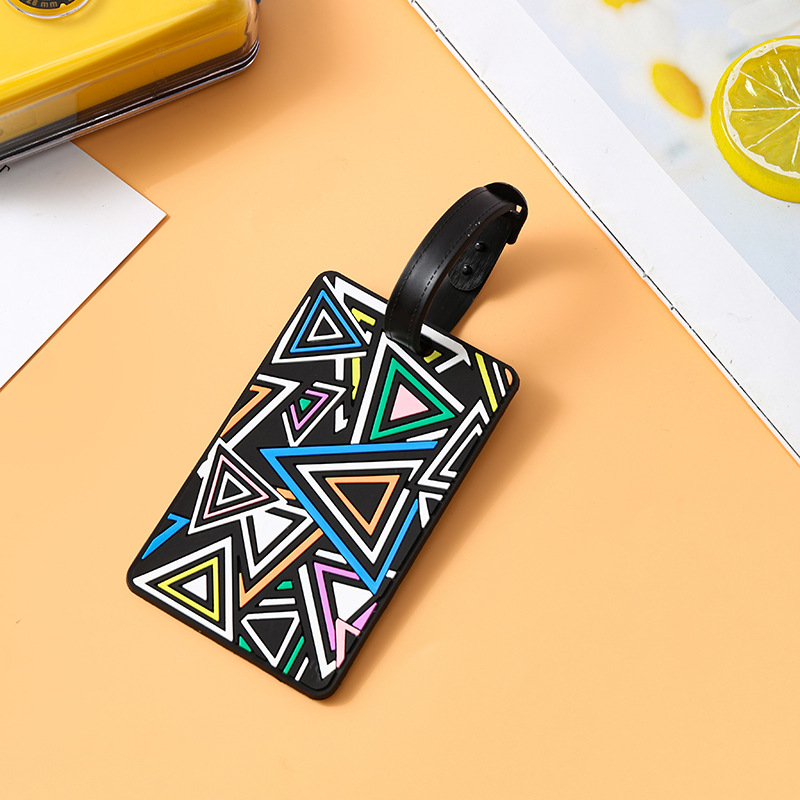 Soft PVC Luggage Tags – Colorful Striped Pattern Suitcase ID Tags For Travel (Set Of 1, Assorted Designs)​_voghion.com