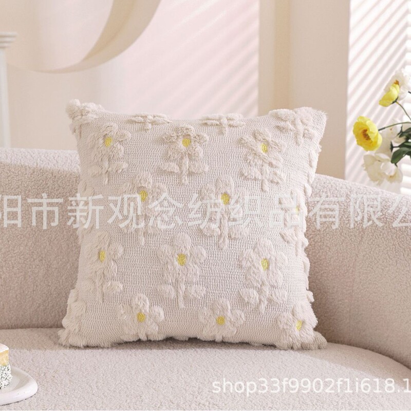 春夏の花刺繍枕カバー、豪華なキルティングソファ枕カバー、ベッドサイドクッション、クロスボーダー推奨装飾枕カバー|undefined