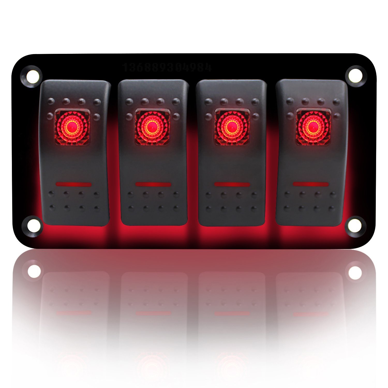 Manufacturer's four-position illuminated car boat-shaped switch, suitable for modifying rocker switches in RVs and ships, universal switch panel