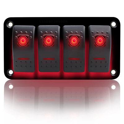 illuminated car boat-shaped switch, suitable: Other power supply, ignition system - four-yacht-switches-red