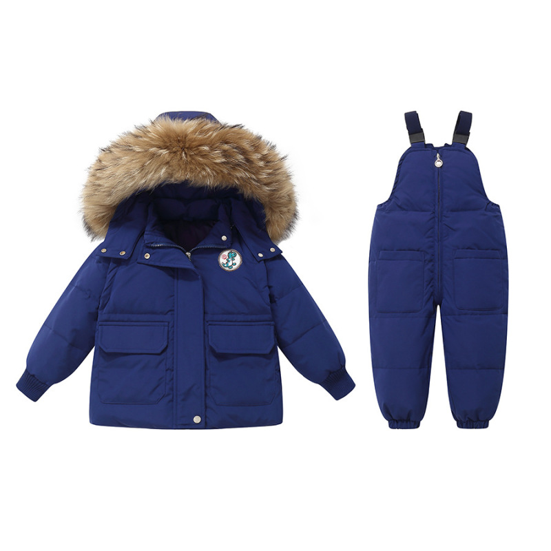 Cross-Border Baby down Jacket Set for Girls, Two-Piece Set for Infants Aged 1-4, Stylish Ski Jacket for Children