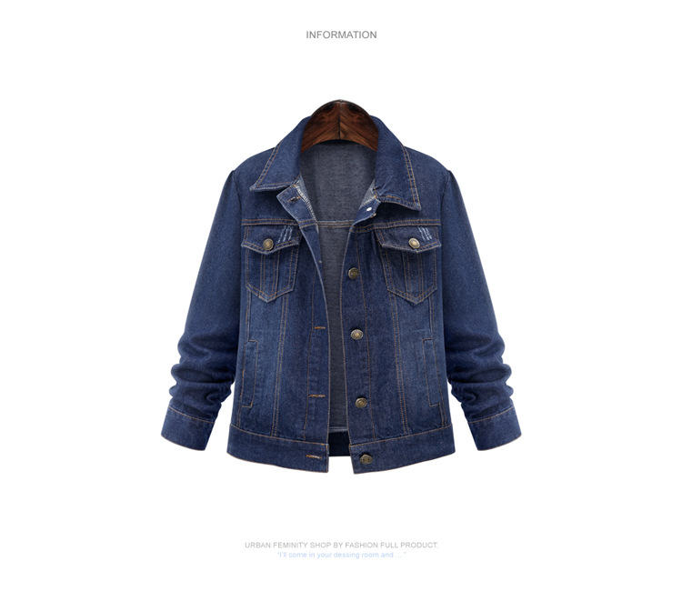455g Weight Casual Jacket Outerwear Type Long Sleeve Sleeve Length Regular Sleeve Sleeve Type Cotton, Denim Fabric Type Long Top Length Coat Tops Type Holiday Occasion Turndown Neckline Comfort Function Slim Fit Type Solid Color Pattern Autumn Season Women's Gender Vacation, Simple Style Style Women's Vacation Simple Style Solid Color Coat Casual Jacket