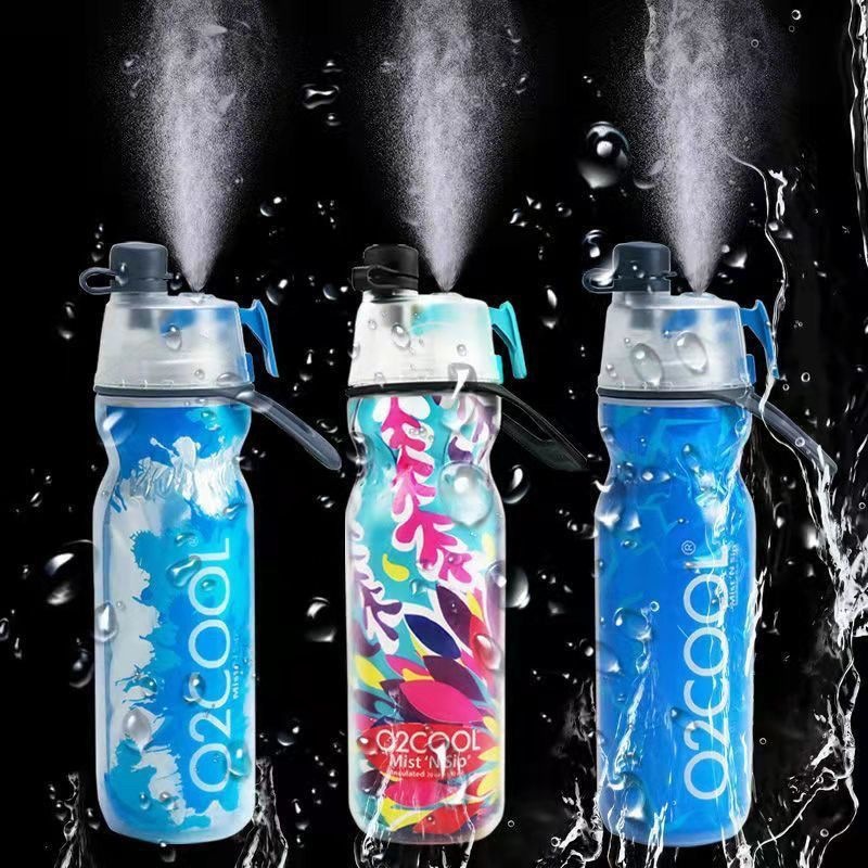 Trendy spray water bottle, outdoor sports water bottle, stylish and colorful summer fitness water bottle with excellent heat retention