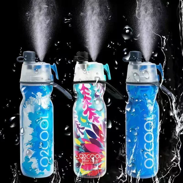 Trendy spray water bottle, outdoor sports water bottle, stylish and colorful summer fitness water bottle with excellent heat retention