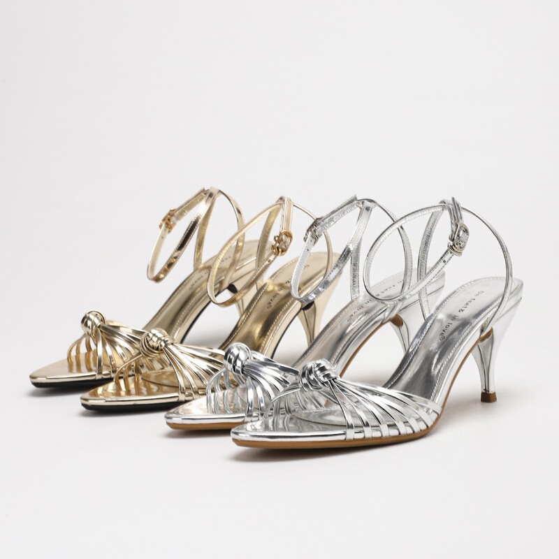 New Fashionable Cross-Border Open-Toe High-Heeled Shoes with a Single Strap, Stylish and Versatile Thin-Heeled Sandals