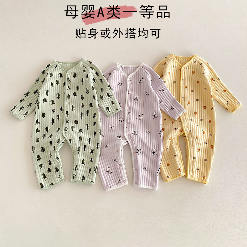 Bebé acolchado mono recién nacido Ropa clase un invierno cálido Bebé Ropa Estilo nórdico niños mono