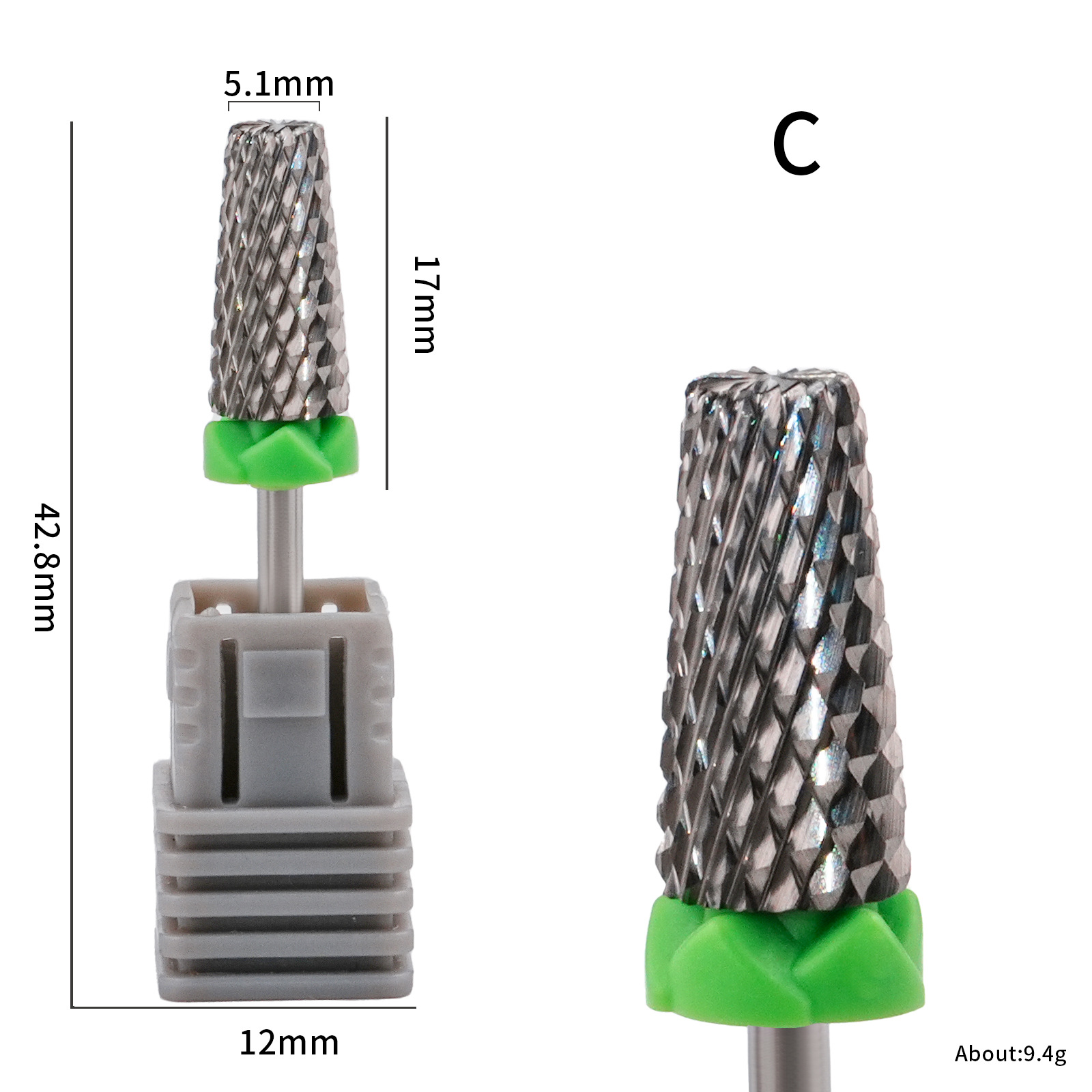 Cabeza de molienda de acero de tungsteno para uñas, dientes cruzados cinco en uno, dientes de cabeza, descarga rápida de pegamento duro, piel muerta, cabezal de molienda de alta calidad