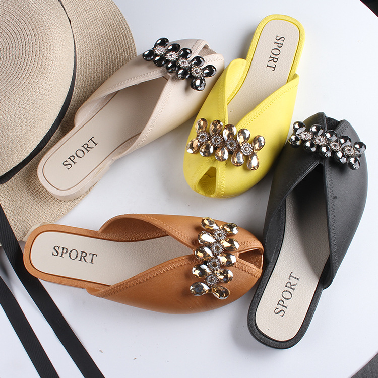 Women's summer mule for leisure flat drop-shaped