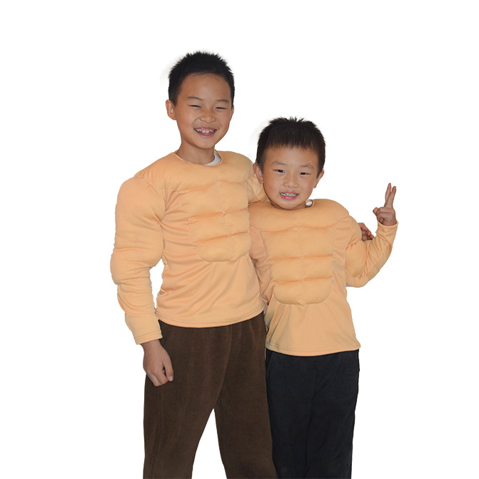 肌肉男角色扮演假胸肌假腹肌上衣搞笑小男孩肌肉服裝成人表演衣服
