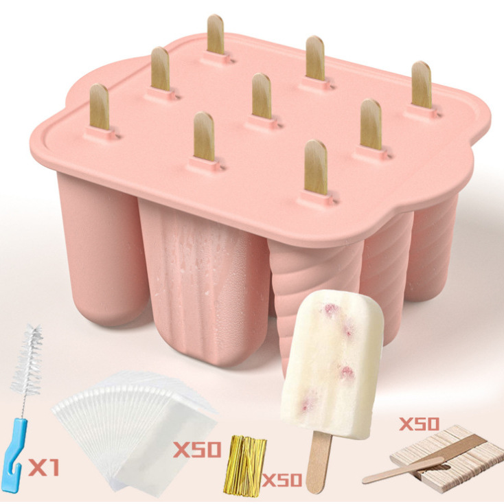 Amazon nuevo modelo de helado 9 líneas creativas de silicona hielo de rejilla de hielo casera película de hielo helado molde de hielo