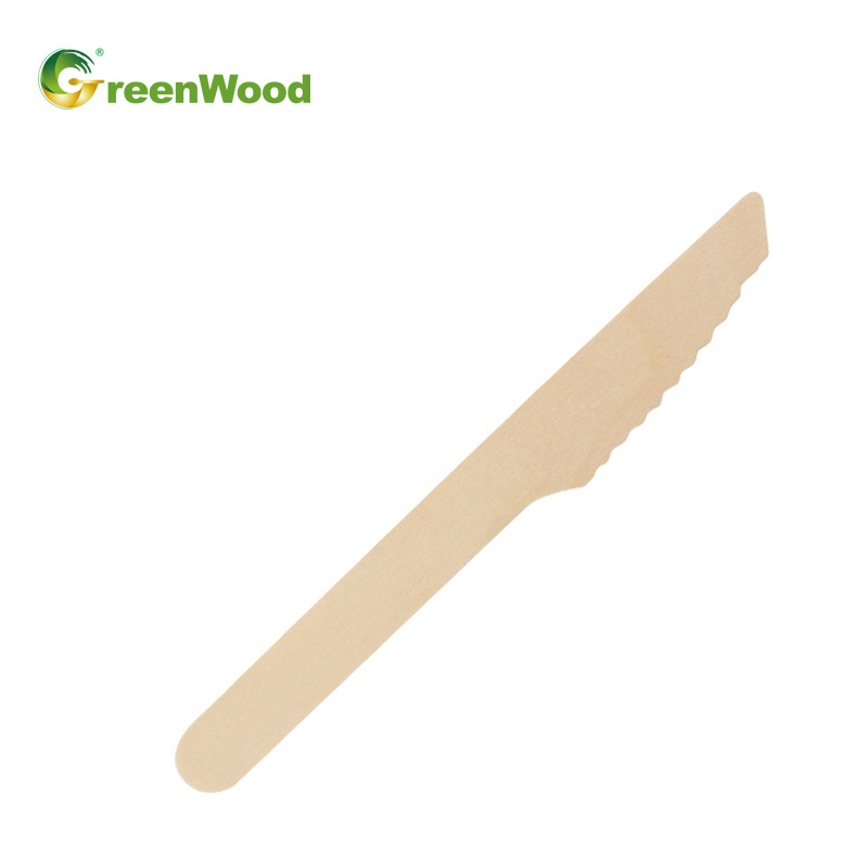 Cuchillo de madera desechable tenedor cuchara de helado cuchara tenedor de madera desechable para llevar tenedor ensalada pastel de frutas