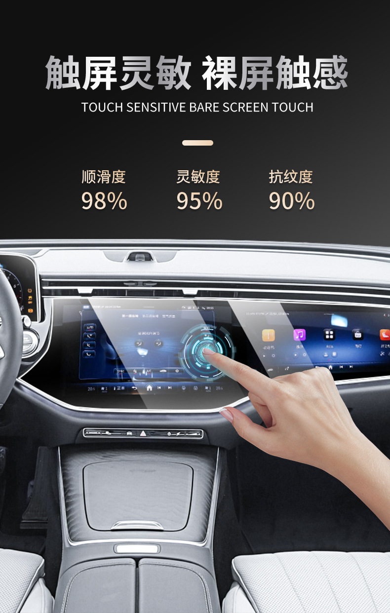 Applicable to 25 Mercedes-Benz E-Class e260l/e300l Central Control Instrument Navigation Screen Tempered Film Interior Protection Film