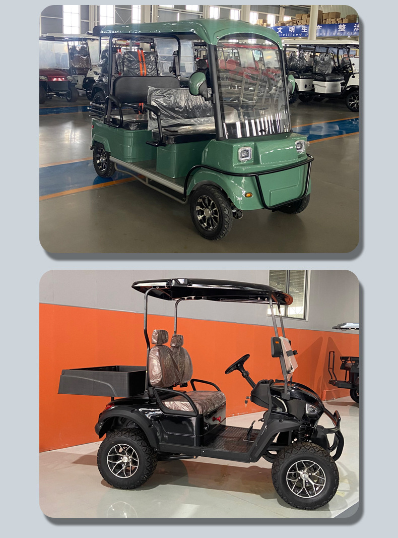 Electric golf cart, tourist attraction four-wheel sightseeing vehicle, hotel shuttle vehicle, reception vehicle, real estate sales office viewing vehicle
