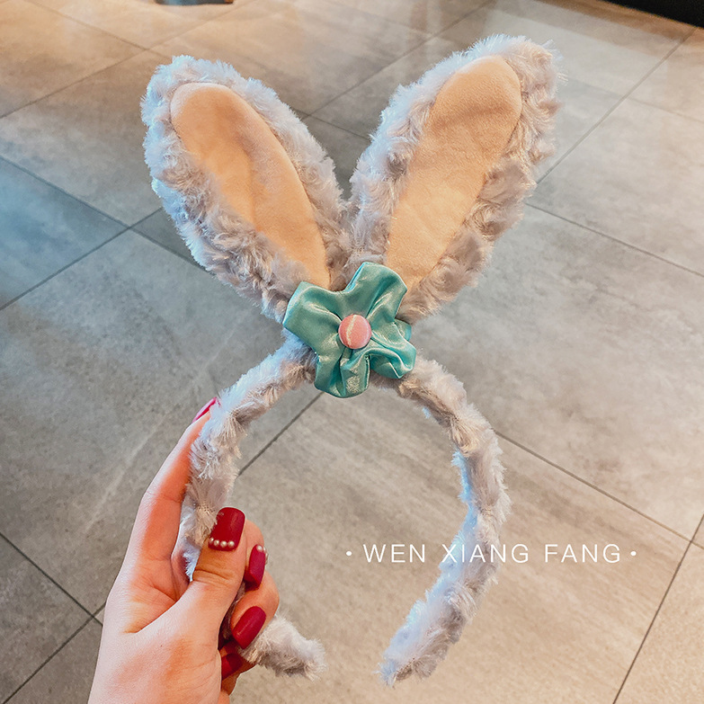 Cartoon facial lavado especial para mujeres 2024 nuevo cabello de peluche maquillaje prensado cabello lindos pinzas de cabello correa tocado