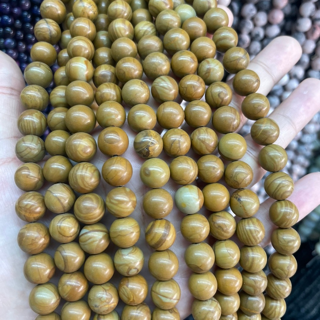 Natural Yellow Wood Grain Beads DIY Decorative Accessories