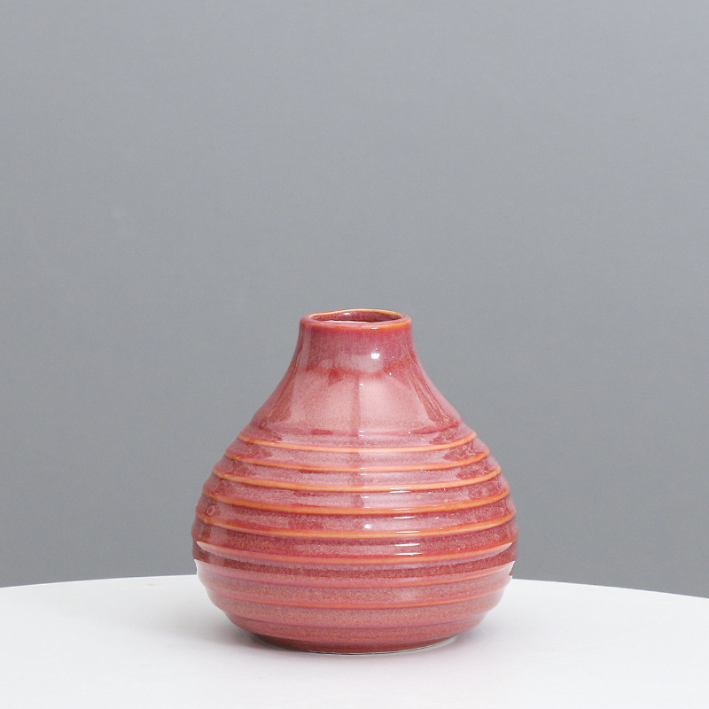 Cerámica hogar pequeño jarrón INS arreglo de flores decoración simple creativo florero sala de estar decoración de flores decoración suave