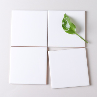 100*100 small white brick flat bright matte wall tiles Nordic ins shopping mall hotel restaurant bathroom kitchen white tiles
