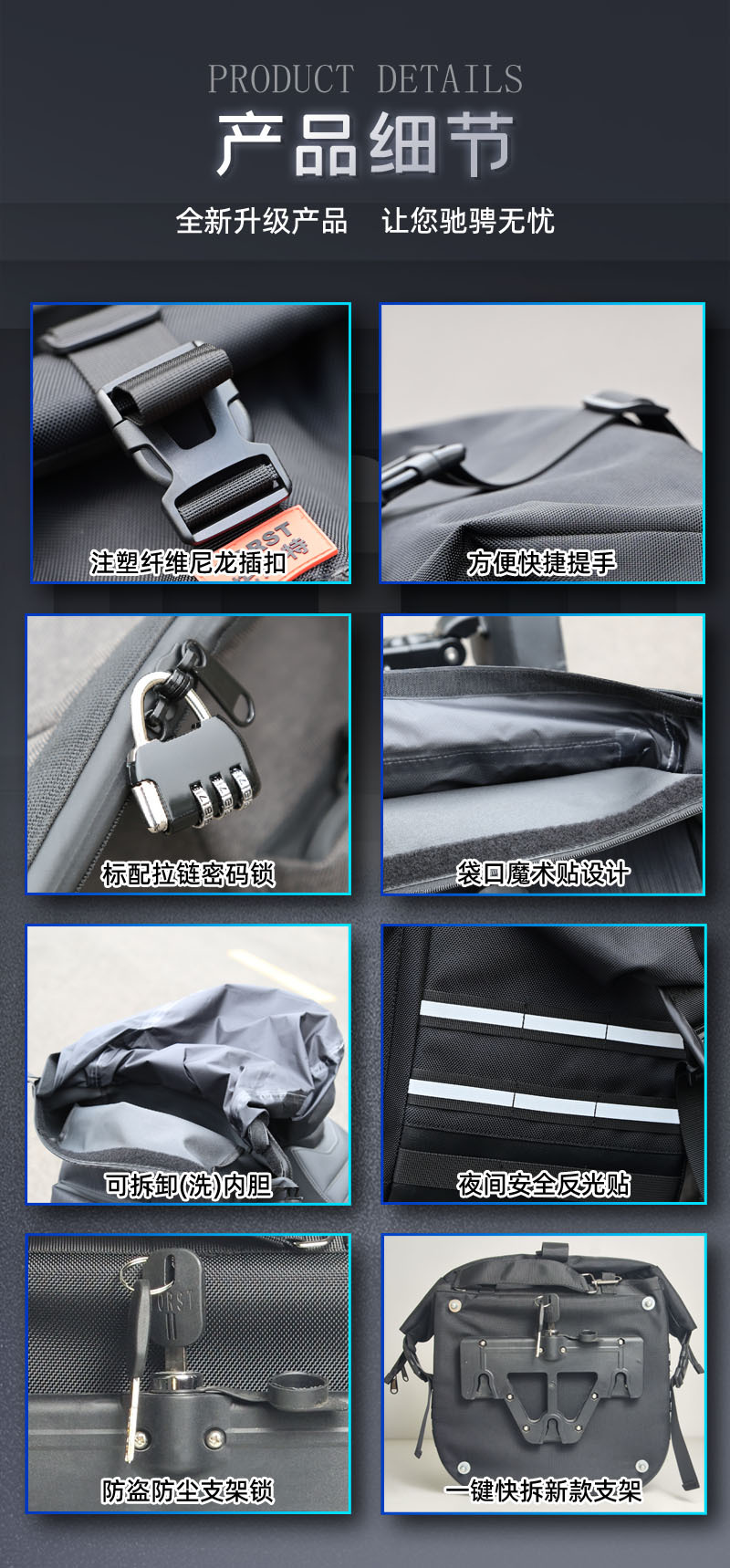Suitable for Benda Gingila 350ACE Bumper Backrest Tail Box Folding BD350-15BACE Side Bag