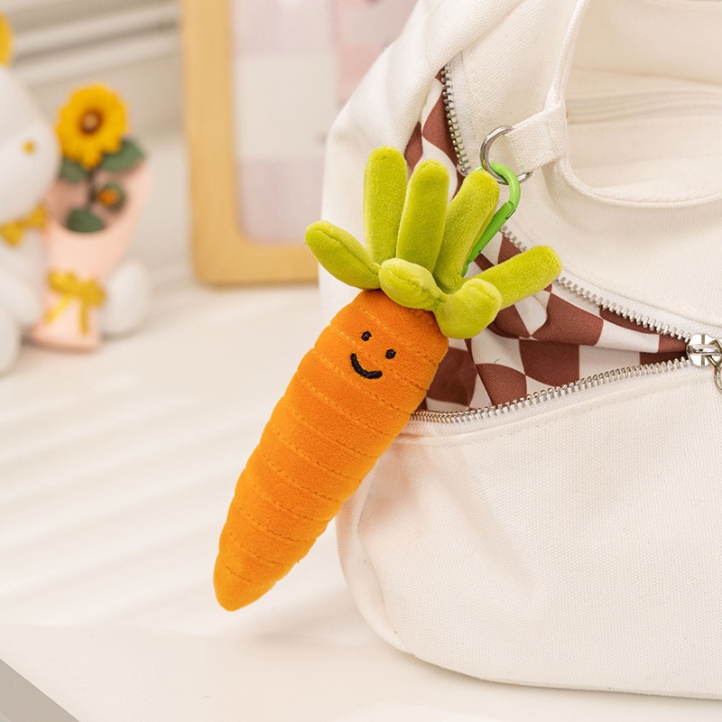 Muñecas de verduras de simulación lindas col chile champiga zanahoria muñecas de casa llaveros pequeños accesorios colgantes