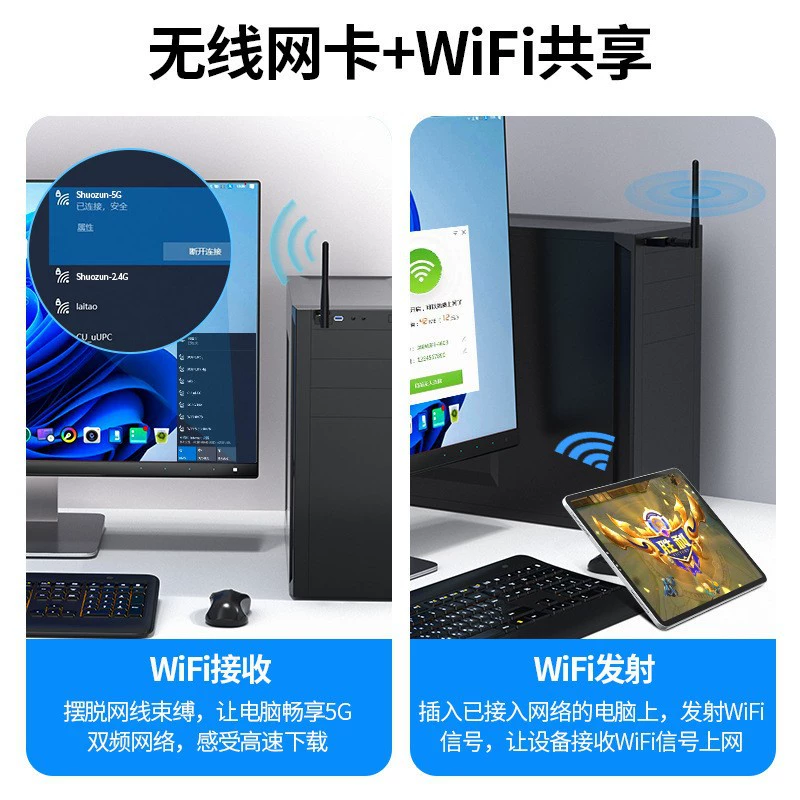 Бездрайверный USB беспроводной WiFi интегрированная сетевая карта приёмник внешний WiFi передатчик для компьютера/ноутбука
