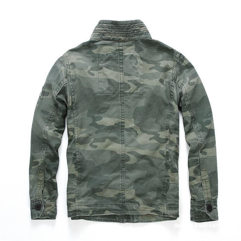Men's Jacket Autumn Military Workwear Outdoor Hiking Denim Coat Camouflage Plus Size New Deep Army Green