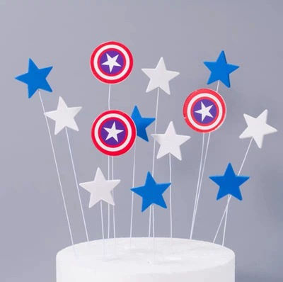 Праздничное украшение для торта Captain America Iron Man Thunder Green Giant Marvel Avengers Cake Swing