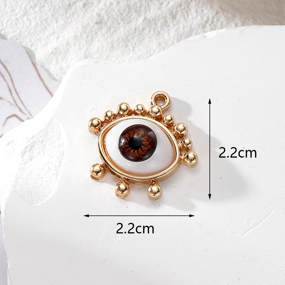 Colorful, Devil's Eye, Eye, Eye Pattern 10 PCS/Package Alloy Beads Colorful Devil's Eye Eye Pendant DIY Jewelry Accessories Earrings Necklace