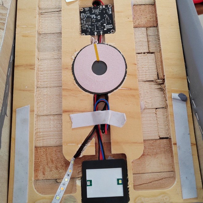 Carga inalámbrica control táctil cabina de cabezal de cama tipo integrado carga de teléfono móvil con lámpara instalada image 4