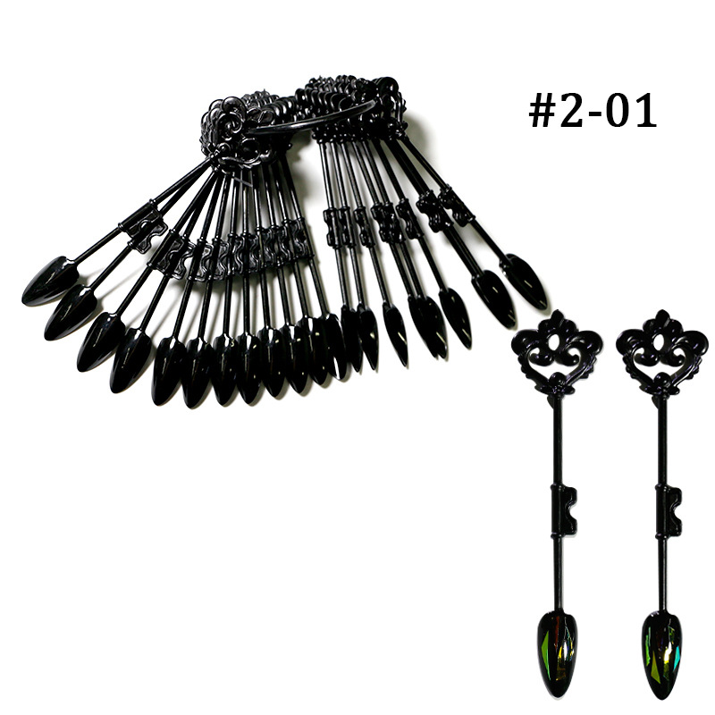 Placa de color de pantalla ZF 24 piezas de práctica de uñas pieza punta de uñas forma de abanico en forma de arco de flores tablero de exhibición de arte de uñas tarjeta de color