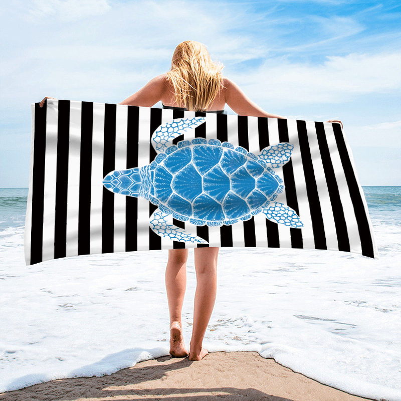 Outdoor Sports Rectangular Round Turtle Beach Towel Mermaid Bath Towel Beach Camping Absorbent Quick-Drying Towel