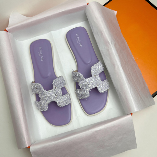  European h sheepskin flat summer outer wear non-slip soft sole flip-flops for women