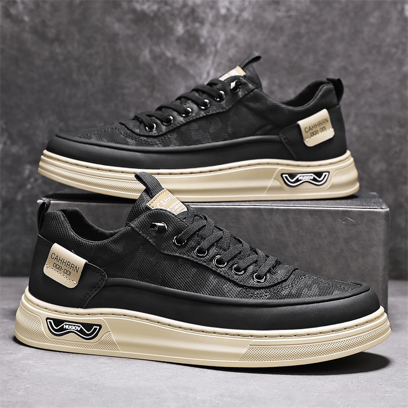 Zapatos de hombre, zapatos planos de corte bajo, zapatos deportivos casuales para estudiantes, zapatos de moda de tela de todo fósforo para hombres, verano para adolescentes 2025