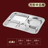 Square dinner plate stainless steel for elementary school students