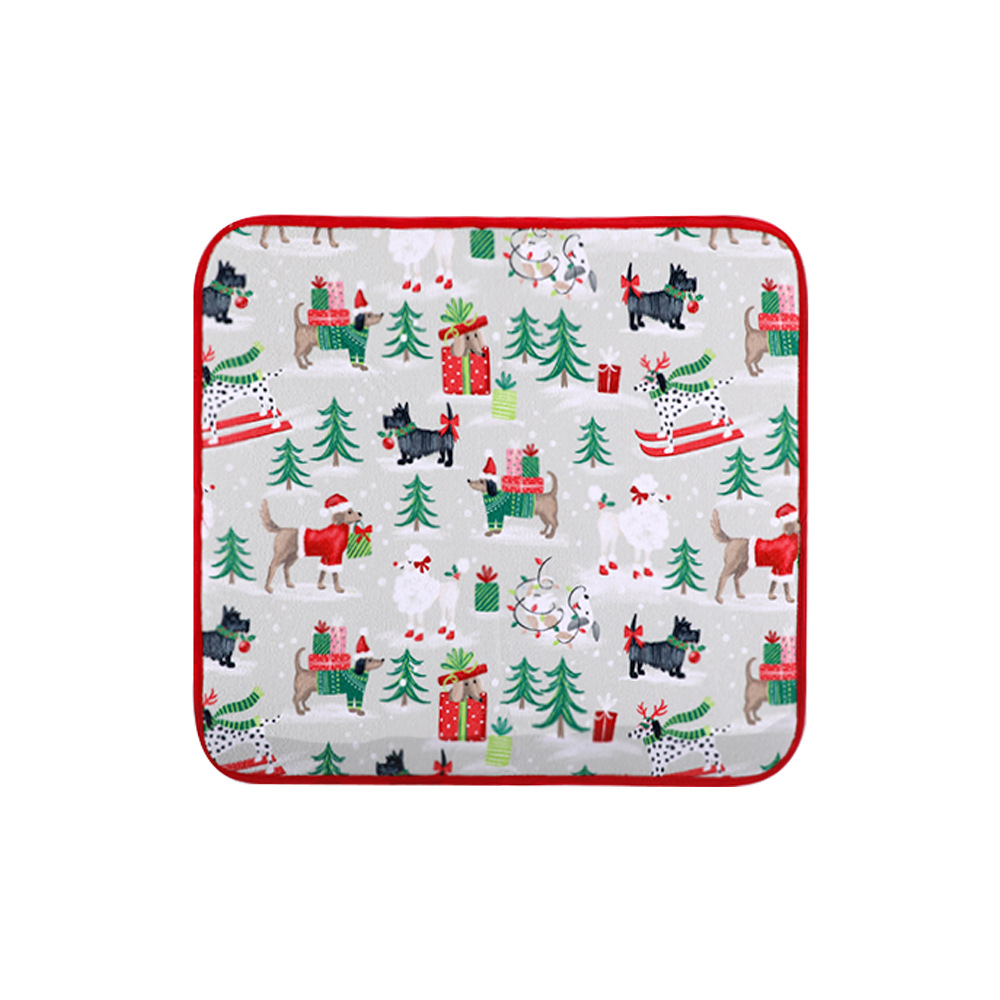 Lugar de fábrica al por mayor exquisito cojín de drenaje con estampado navideño de dibujos animados