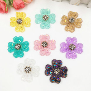 2022 New Three-dimensional Crystal Four-leaf Clover Diamond Hairpin Headwear Children's Shoes Mobile Phone Case DIY Jewelry Decorative Accessories