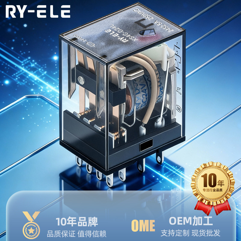 Intermediate Relay 220V Ac Module 24V Dc 12 Volt 5A Small 8-Pin 14-Pin Hh54P64P Electromagnetic Dc