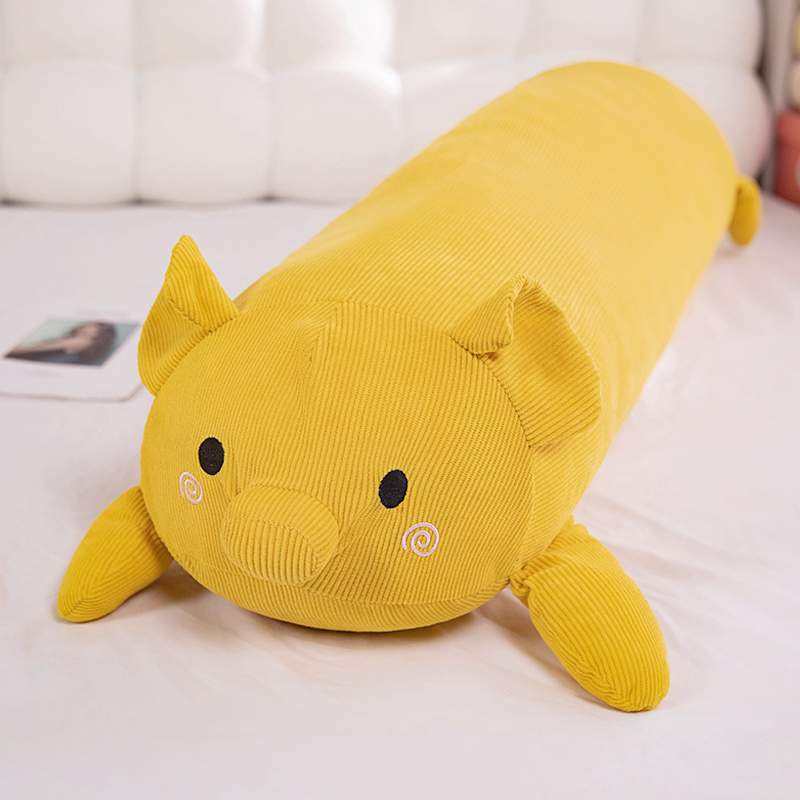 Almohada de cerdo de pana de dibujos animados Almohada de tira larga para dormir para niños Clip para dormir lateral para niñas Almohada para piernas Cojín para sofá junto a la cama