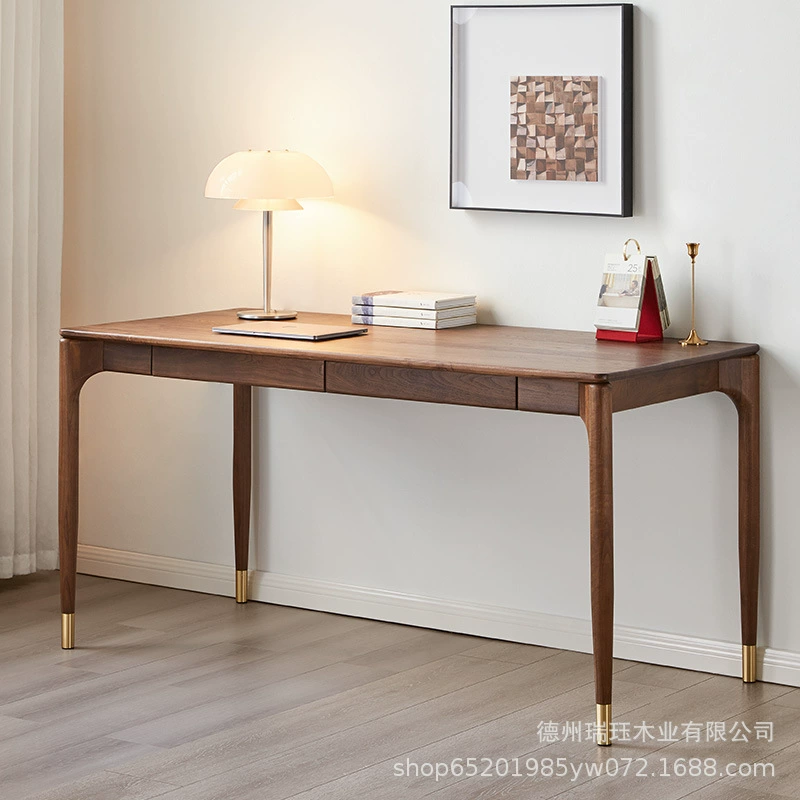 Стол из скандинавского черного ореха Японский простой Вишневый Деревянный бревенчатый компьютерный стол учебный ящик письменный стол
