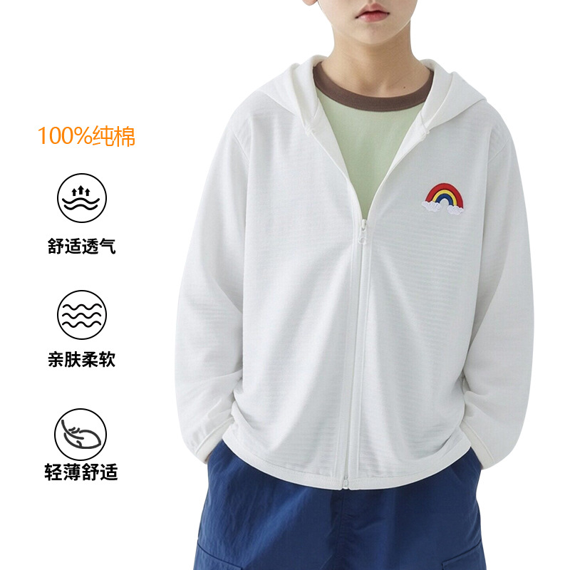 Cartoon children's sun protection clothing, thin and breathable hooded jacket, summer Korean style outdoor clothing, sun protection clothing, dropshipping available.