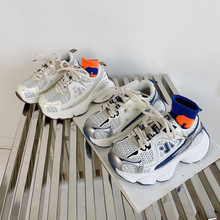 童鞋2025春秋韩版女童老爹鞋网面防滑透气男童跑步鞋子儿童运动鞋
