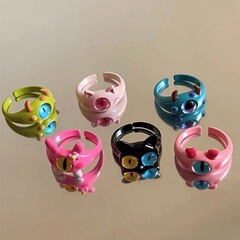 小怪兽鬼马精灵童趣可爱独眼怪兽戒指女个性小众设计独特开口指环