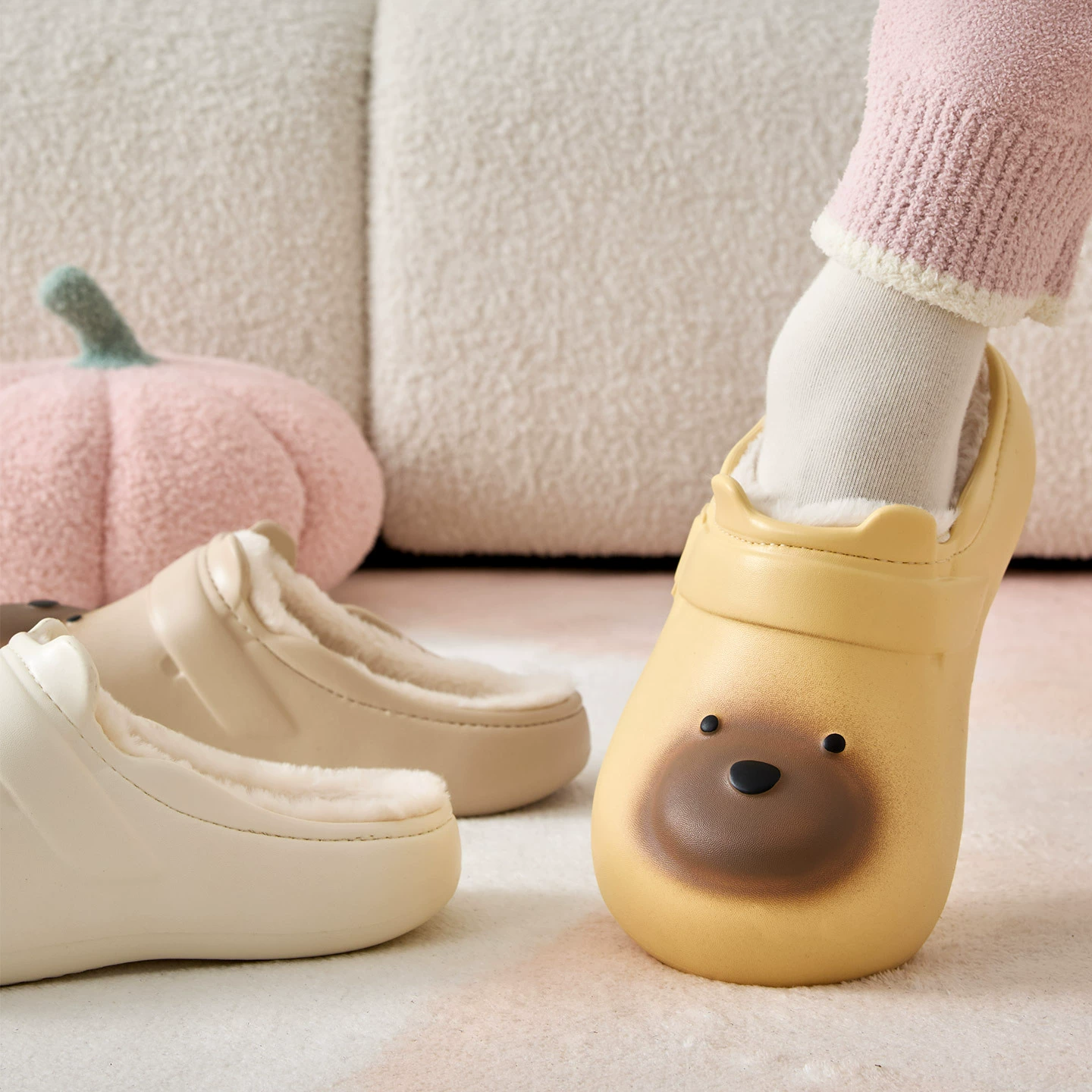 Slippers Лида́ни, зимняя обувь, тёплые тапочки с мультяшным рисунком