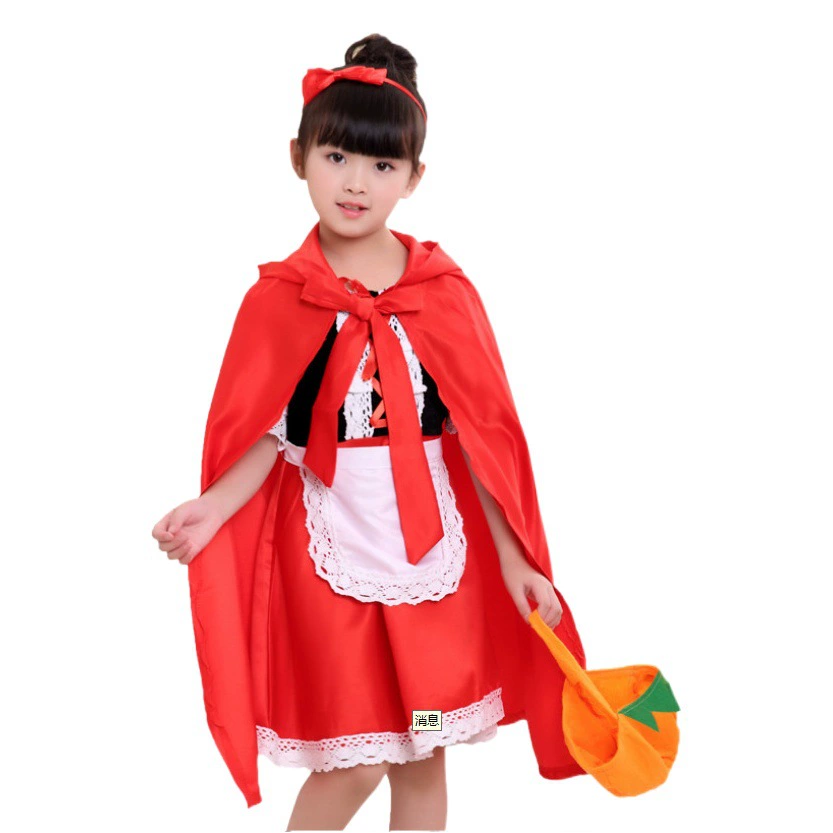 Хэллоуин Красная Шапочка костюм платье принцессы Рождество Дети Косплей представление Маскарад Женская сказка